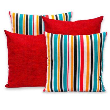 Imagem de Kit 4 Capas de Almofada 40cmx40cm Gorgurinho Lisas e Estampadas Nova C
