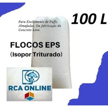 Imagem de Kit Com 2 Flocos De Isopor 50l Para Puffs - Almofadas - Concreto Leve 