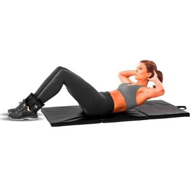 Imagem de Kit Colchonete Dobrável D50 Academia Maleta Com Par Caneleiras 3KG Pro