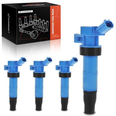 Imagem de A-Premium (azul) Pacote de bobina de ignição do motor compatível com Hyundai Sonata, Santa Fe Sport, Tucson, Genesis, Equus & Kia Optima, Sorento, Forte5, Forte Koup, Sportage, Borrego, K900, Rondo,