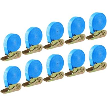 Imagem de Alças de amarração catraca, alças de catraca infinitas, gravatas de carga pesadas, tiras de catraca de amarração pesadas, para motocicletas, mercadorias, bagagem, (pacote com 20 pés - 10)