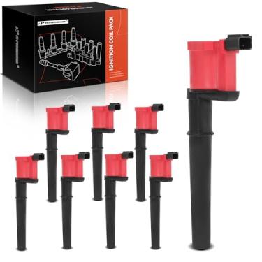 Imagem de A-Premium (Vermelho) Pacote de bobina de ignição do motor compatível com Ford Mustang, GT & Lincoln Navigator, Continental, Aviator, Blackwood, Mark VIII e Avanti Avanti e Mercury Marauder & Panoz &