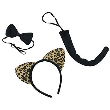 Imagem de NOVELTY GIANT WWW.NOVELTYGIANT.COM Plush Leopard Costume Set w/Ear Headband, Tail, Bowtie