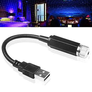 Imagem de Projetor USB Star Luz Noturna, Luzes Interiores Românticas Ajustáveis para Quarto, Carro, Teto e Decoração de Festas, Plug & Play, 1 Pacote (Azul Roxo)