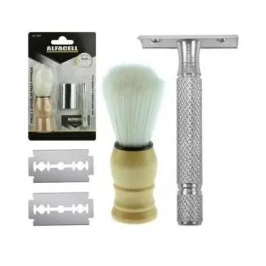 Imagem de Aparelho Barbear De Metal Com Lâmina + Pincel - Império