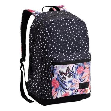 Imagem de Mochila Feminina Juvenil Costas Flores Bolinhas Dl1285 - Denlex, Escol