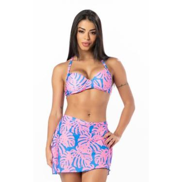 Imagem de Biquíni Com Saia Embutida Tipo Saída De Praia/ Com Bojo - WA modas, Az