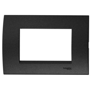 Imagem de Placa 4x2 3 postos diamante negro Modena Prime Schneider