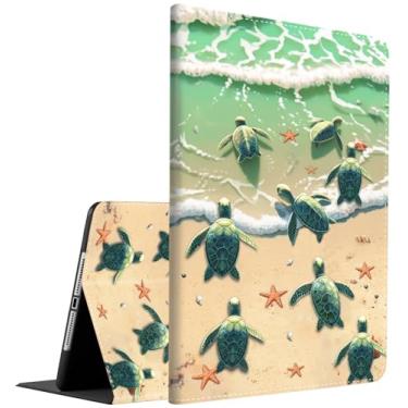 Imagem de ZHEERIY Capa para iPad 8ª geração 10,2 polegadas 2020/iPad 7ª geração 10,2 polegadas 2019/iPad Air 10.5 2019/iPad Pro 10.5 à prova de choque com hibernar/despertar automático, tartarugas marinhas