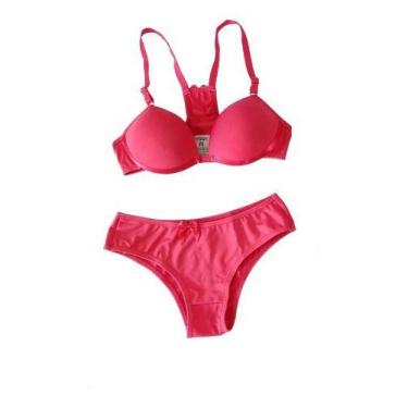 Imagem de Kit 5 Conjunto Menina Moça Infantil Liso Juvenil Sutiã com Calcinha At