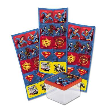 Imagem de Adesivo Quadrado para Lembrancinha Festa Superman - 30 unidades - Fest