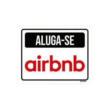 Imagem de Kit 10 Placas Sinalização - Aluga-Se Airbnb - Sinalizo.Com