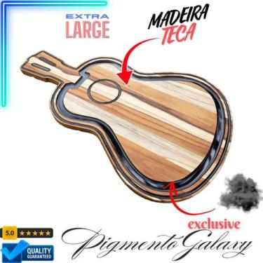 Imagem de Tábua de Churrasco Violão 62x38 cm PREMIUM - preta - - Corte & Arte