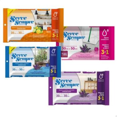 Imagem de Kit Limpeza Completa Descartável Prático Rápido Brilho Pano Chão Desen