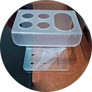 Imagem de Suporte acrílico para banheiro Porta Escova De Dentes E Creme Dental C
