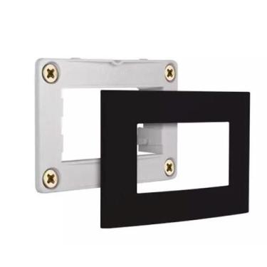 Imagem de Conjunto Placa Para Móveis Com Suporte Margirius Clean Preto Fosco Ebo