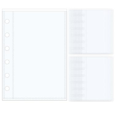Imagem de Mogoostry Protetores de folha A7 para fichário de 6 anéis, 20 folhas, protetores de página transparentes, capas de plástico para cartões, protetor de bolso