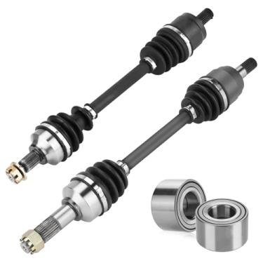 Imagem de Youxmoto Eixo CV dianteiro esquerdo/direito e kit de rolamento de roda apto para Honda FourTrax Foreman 500 2014 2015 2016 2017 2018; 4340 eixo de transmissão de aço cromado CV, 2 pares