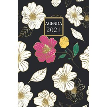 Imagem de AGENDA 2021: da Gennaio a Dicembre 2021, Agenda planner organizer calendario , pianificatore giornaliero e Settimanale . Dimensioni (15,24*22,86 cm) Fiori nero neri