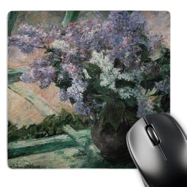 Imagem de 3Drose Mouse pad LLC 20 x 20 x 0,65 cm, lilás em uma janela por Mary Cassatt Impresionist (Mp_126443_1)
