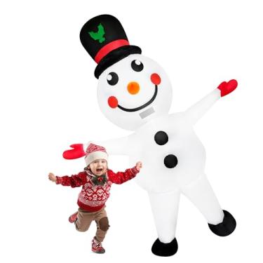 Imagem de DeHasion Fantasia inflável de Natal vestido de Natal para adultos decoração de Natal/festa/desfile (fantasia de boneco de neve)