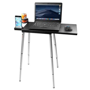 Imagem de Tabletote Suporte para laptop Plus com altura ajustável de 30,5 a 73,7 cm, dobrável, portátil, leve, suporte ergonômico para laptops de 15 polegadas para viagens de escritório em casa