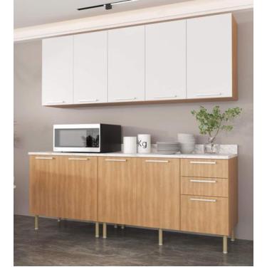 Imagem de Armário de Cozinha Completa Modulada Reta 8 Peças 180cm CZ1100 Girasso