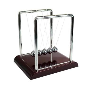 Imagem de Pêndulo de newton de plástico e metal 17,5cm decoração mesa escritório