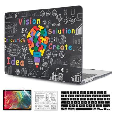 Imagem de QCzyc Capa de plástico durável compatível com MacBook Air de 15 polegadas versão 2023 2024 M3 A3114 A2941 M2 com capa de teclado e adesivo de teclado Mac OS (lâmpada preta ideia)