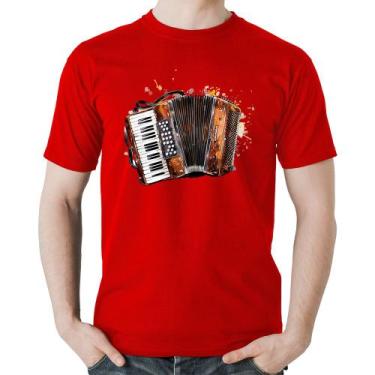 Imagem de Camiseta Algodão Acordeon Sanfona - Foca na Moda, Vermelho, GGG