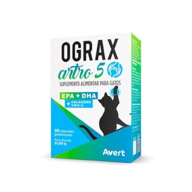 Imagem de Suplemento Ograx Artro 5 Reforço Alimentar Para Gatos Avert - 30 Cápsulas