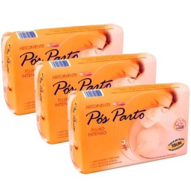 Imagem de Kit 3 Absorvente Pós Parto com Adesivo Hipoalergênico - 45 Unidades