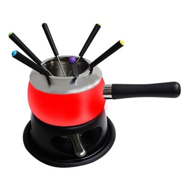 Imagem de Aparelho Para Fondue Esmaltado Vermelho 11 peças - Dynasty