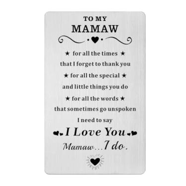 Imagem de Vale-presente de Dia das Mães Mamaw para avó Memaw Mawmaw Presentes de aniversário para vovó Mamaw I Love You Presentes para avó Mimi presentes de dia das avós para Gigi Nanny Grandma I Love You Cards