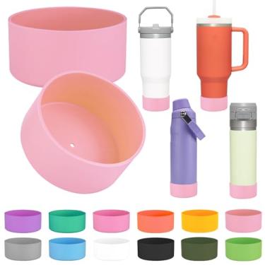 Imagem de 2 peças de capa de silicone para garrafa de água Stanley IceFlow de fluxo rápido 680 g, amortecedor de bota de silicone para Stanley Quencher 1,134 g, para IceFlow 590 ml, para garrafa Quick Flip GO