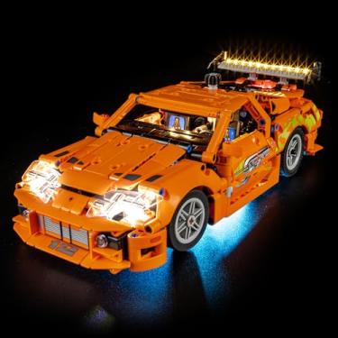 Imagem de YEABRICKS Kit de luzes LED para-42204 Technic Fast and Furious Toyota Supra MK4 modelo de blocos de construção (excluindo o kit de construção)