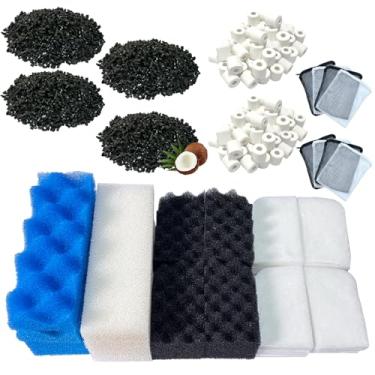 Imagem de beaufan 2 kits de mídia de filtro de aquário compatíveis com filtros de aquário Fluval 306/307 Canister, mídia de filtro de manutenção e substituição. Conjunto de 38