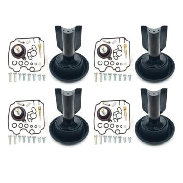 Imagem de Kit de reparo de carburador com válvula de corte de ar de diafragma de êmbolo para Yamaha TDM850 1992-1993 XTZ750 1989-1997 TDM 850 XTZ 750 (4 conjuntos)