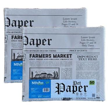 Imagem de Jornal Pet Tapete Higiênico Biodegradável 64x68cm 100 Folhas - NOSPET