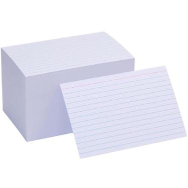 Imagem de Cartões pautados extra pesados de 10 x 15 cm, feitos de papel grosso de 41,7 kg, cartões didáticos grossos de dupla face para anotações, estudos, ideais para escola, casa e escritório - 200 unidades