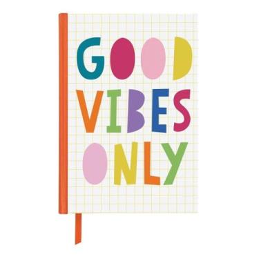 Imagem de C.R. Gibson Caderno de diário de capa dura multicolorido "Good Vibes Only" para meninas, 15,24 cm L x 21,5 cm C, 160 páginas