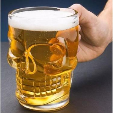 Imagem de Caneca de Vidro Caveira Viking Chopp Cerveja 500ml - Pra vc