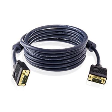 Imagem de Cabo de projetor VGA/SVGA HD15 macho para macho cabo de monitor coaxial de vídeo com núcleos de ferrite banhado a ouro, compatível com projetores, HDTVs, monitores, 5 m
