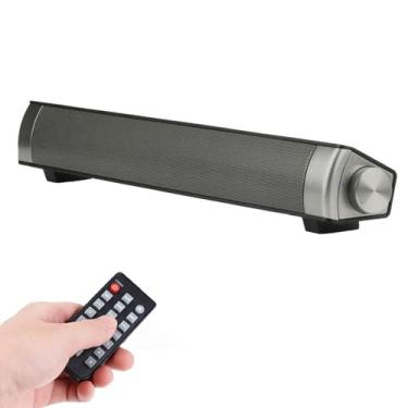 Imagem de [Versão atualizada] Alto-falantes de computador, ASIYUN com fio e barra de som de computador sem fio, mini alto-falantes de barra de som alimentados por USB estéreo para tablets de computador, laptop, projetor, celular