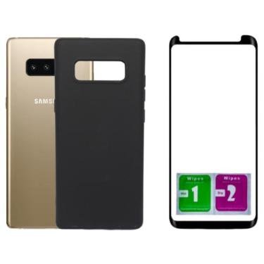 Imagem de Capa Aveludada Preta Para Galaxy Note 8 + Película 3D 9D - Mustangshop