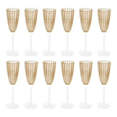 Imagem de Kit 12 Taças Para Espumante Champanhe De Vidro Orquídea âmbar 200ml Wolff