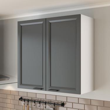 Imagem de Armário Aéreo Duplo 80cm Soho Cabecasa Madeiramadeira Branco/grafite