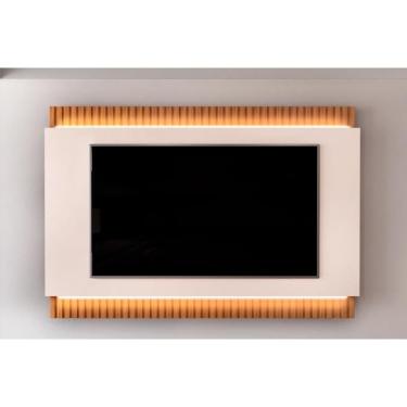 Imagem de Home P- Tv Até 75 Polegadas Loren Ripado C- Led 200x136cm Freijó-off White - Dj Móveis