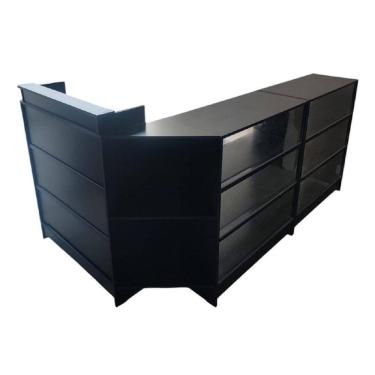 Imagem de Balcão Caixa E Vitrin 100% Mdf Preto - Suprema Móveis