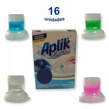 Imagem de Kit 16 Gel Sanitário Adesivo Detergente Odorizador Vaso até 150 Descar
